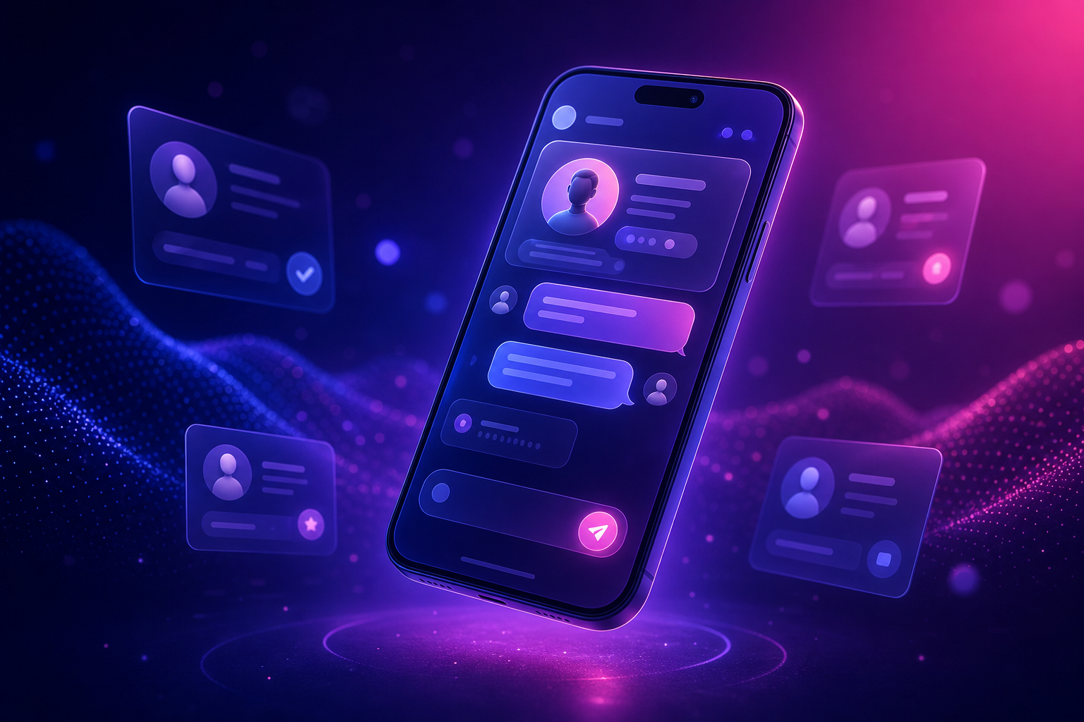 GLYDE Unity recruiting chat on a mobile phone